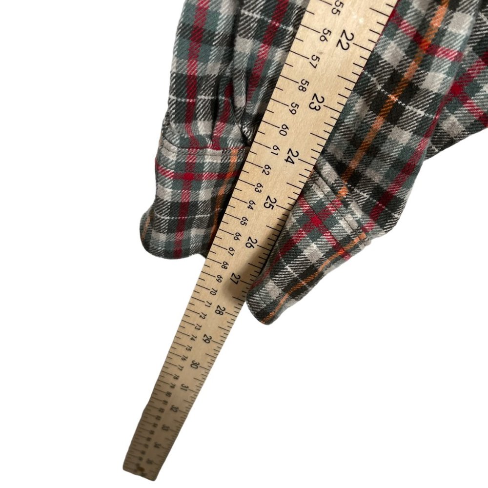 Woolrich Flannel Button Down Shirt Mens Large Red Plaid Cotton - Picture 10 of 11